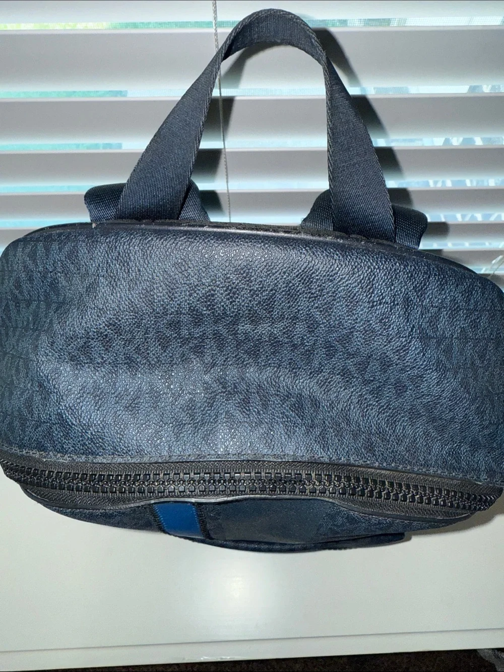 Michael Kors Men’s Black Backpack with Blue Stripe